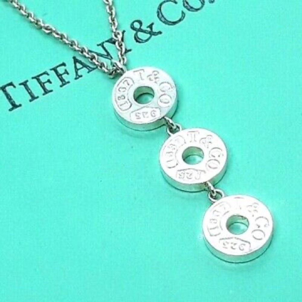 Tiffany&Co. Silver 925 1837 Triple Circle Pendant Necklace - Picture 9 of 9